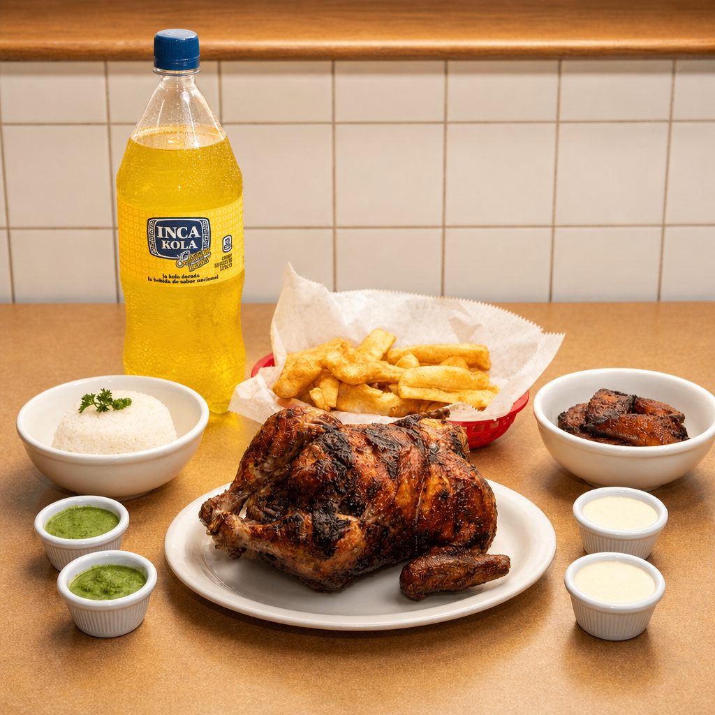 Whole Chicken Combo Regular Meat 3 Side +2lt Inca Cola.